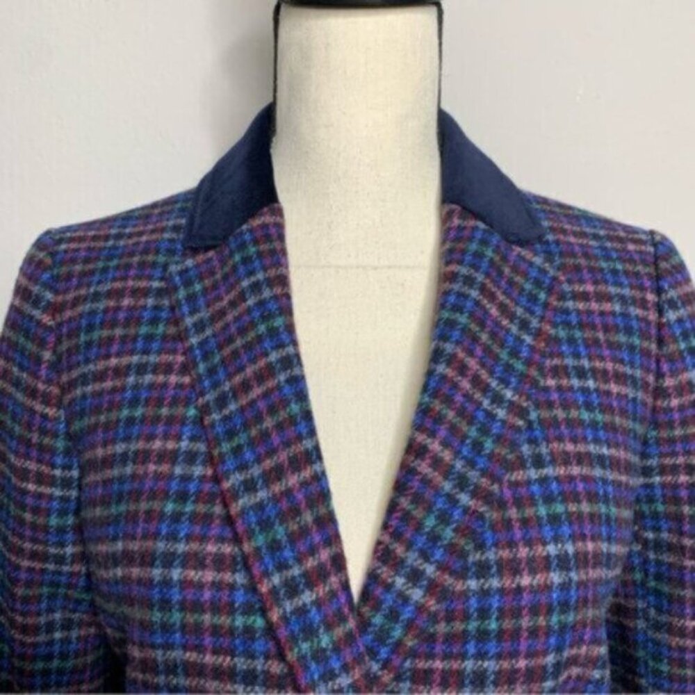 NWT Talbots Mistletoe Plaid Shetland Wool Single Breasted Blazer - Picture 8 of 17